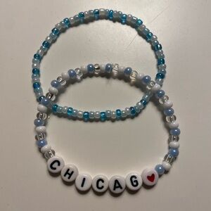 Bracelet set of 2 Chicago bracelet new (blue, white, heart)